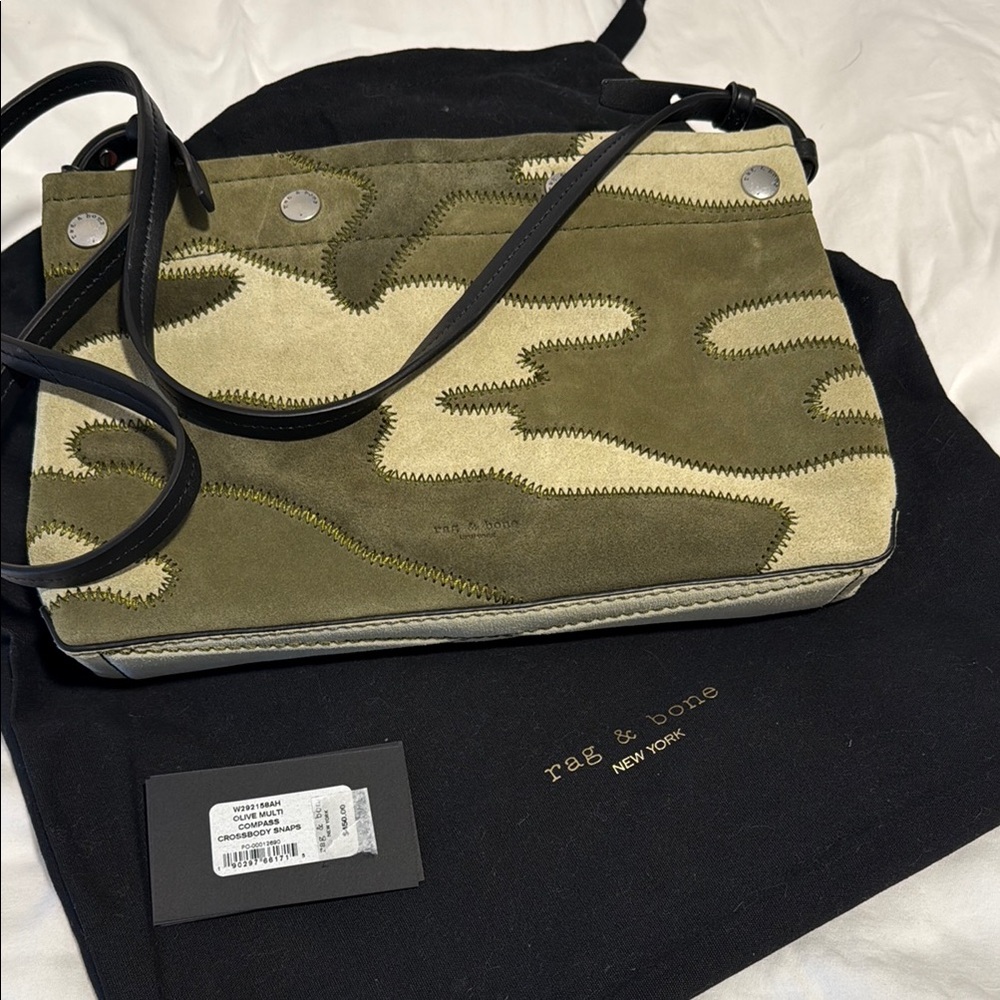 Rag & Bone Green Crossbody Bag with Camouflage Design